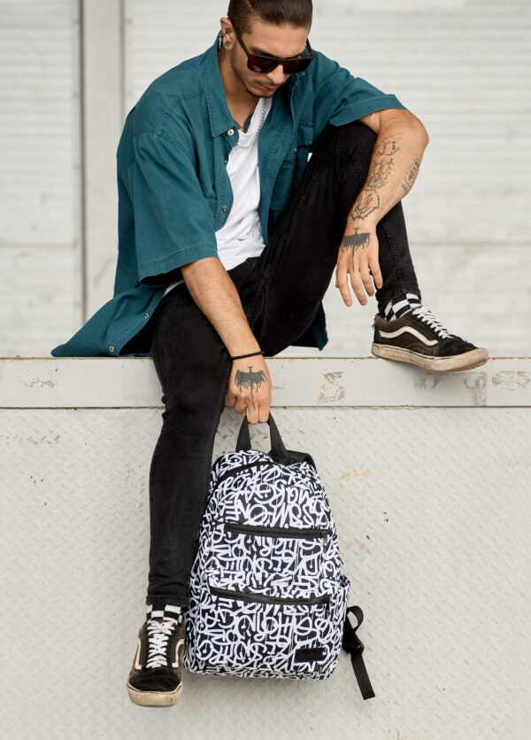 Мужской рюкзак Sambag Zard LKT принт белый с черным