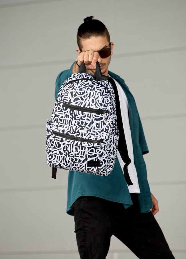 Мужской рюкзак Sambag Zard LKT принт белый с черным