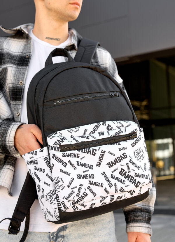 Рюкзак чоловічий Sambag Zard SM чорний з білим