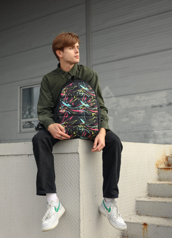 Мужской рюкзак Sambag Zard LRT черный с принтом