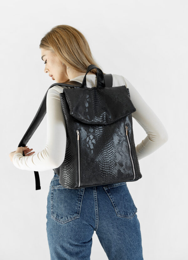 Женский рюкзак Sambag Rene LZS крокодил черный
