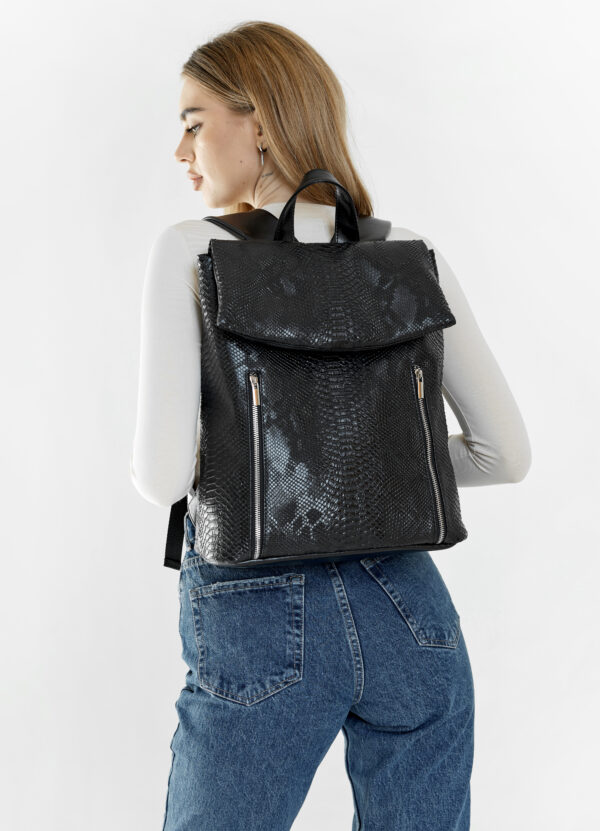 Женский рюкзак Sambag Rene LZS крокодил черный