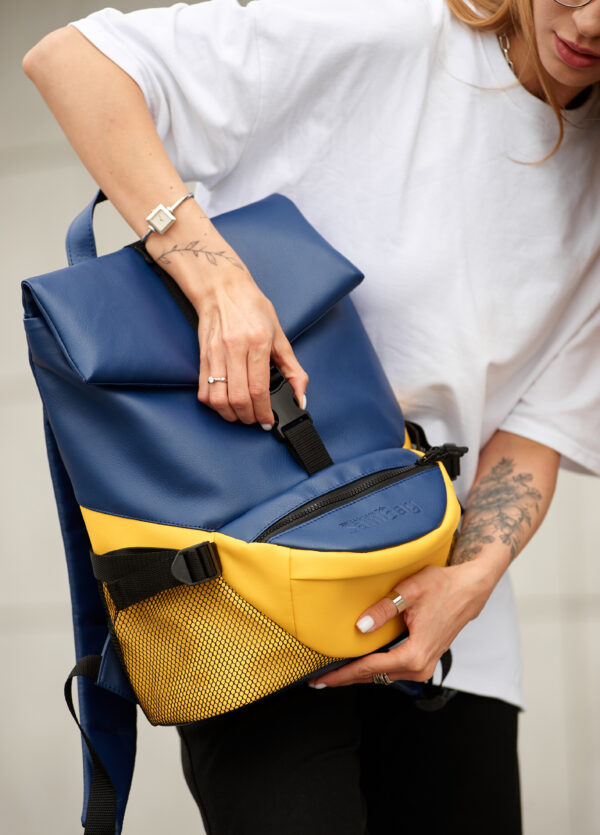 Женский рюкзак Sambag ReneDouble голубой с желтым