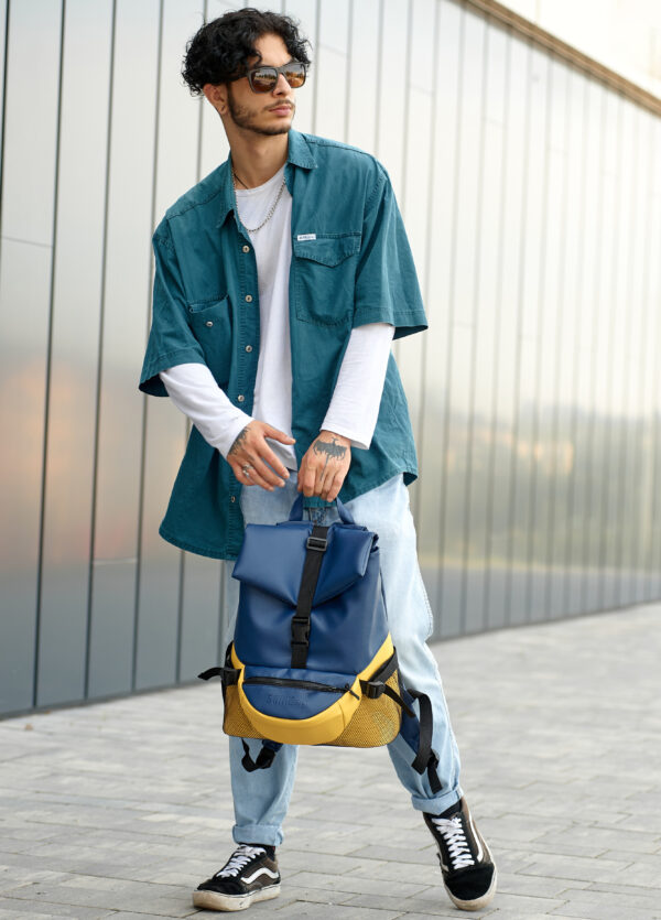 Мужской рюкзак Sambag ReneDouble синий с желтым