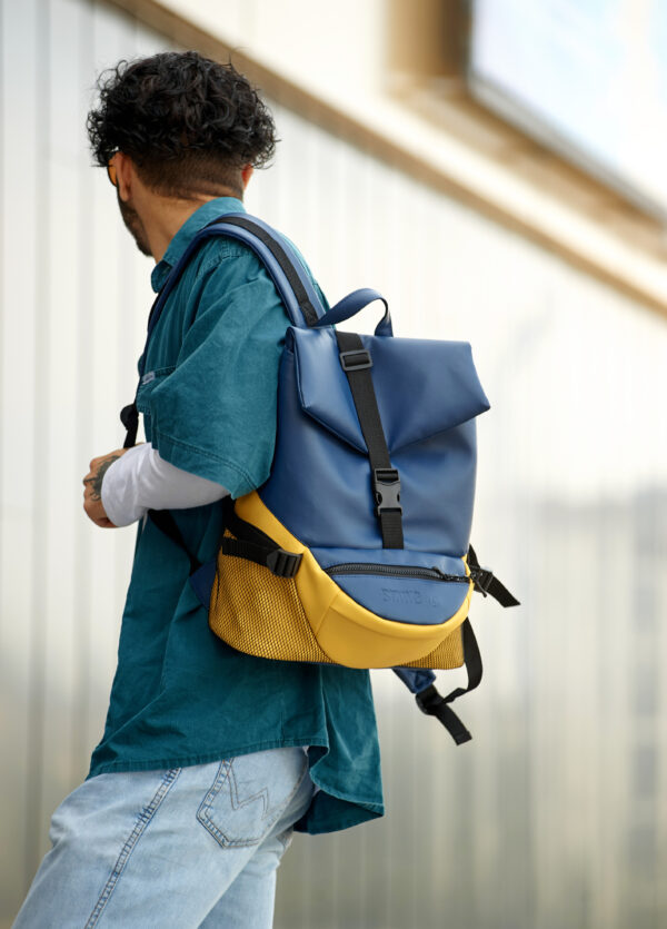 Мужской рюкзак Sambag ReneDouble синий с желтым