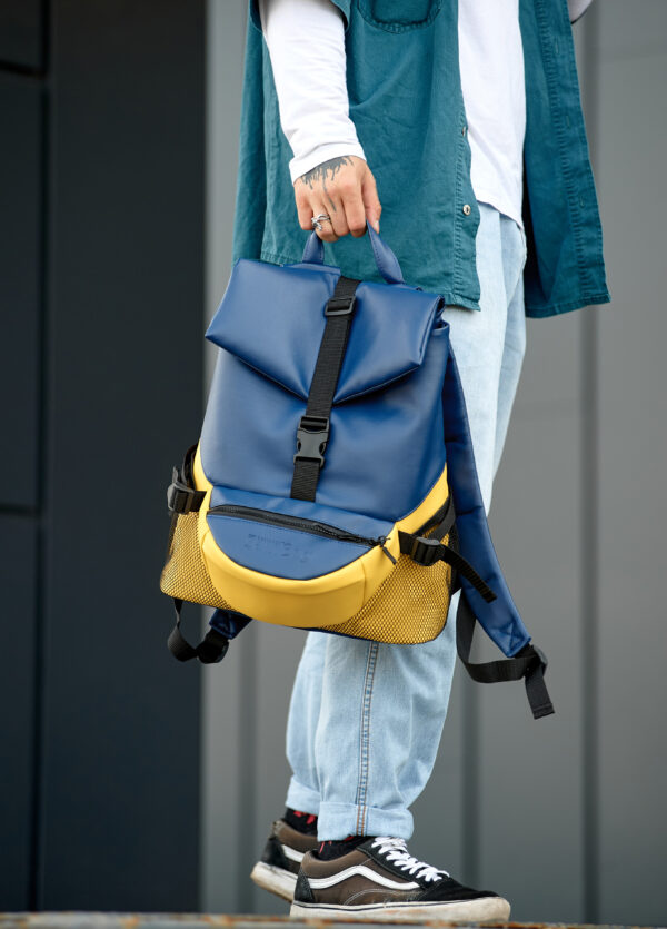 Мужской рюкзак Sambag ReneDouble синий с желтым