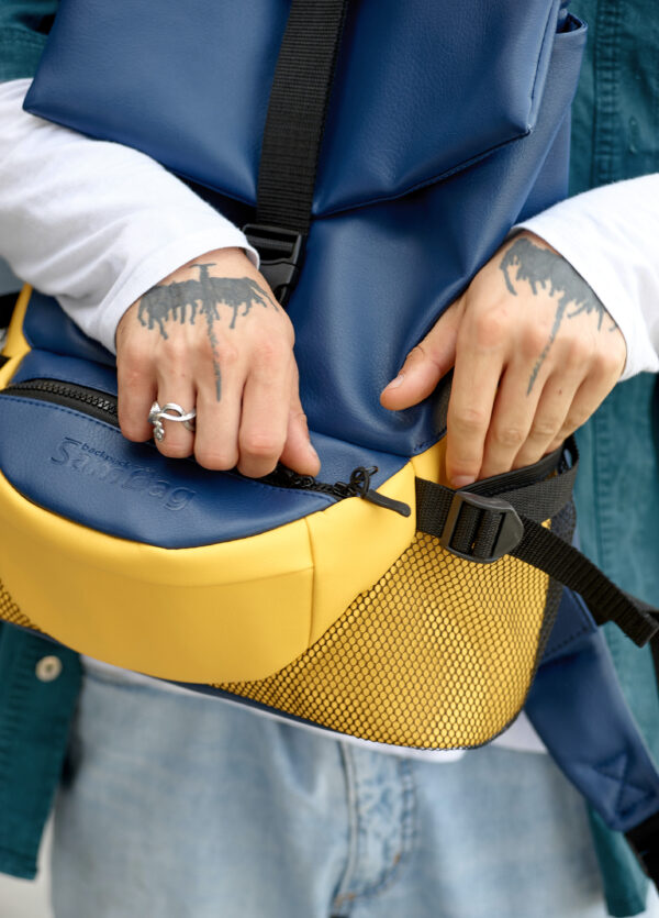 Мужской рюкзак Sambag ReneDouble синий с желтым