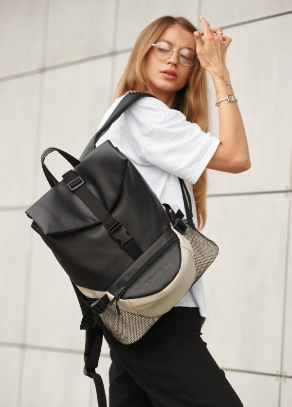 Женский рюкзак Sambag ReneDouble черный с серым