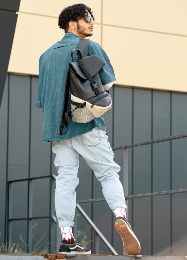 Рюкзак чоловічий Sambag ReneDouble чорний із сірим