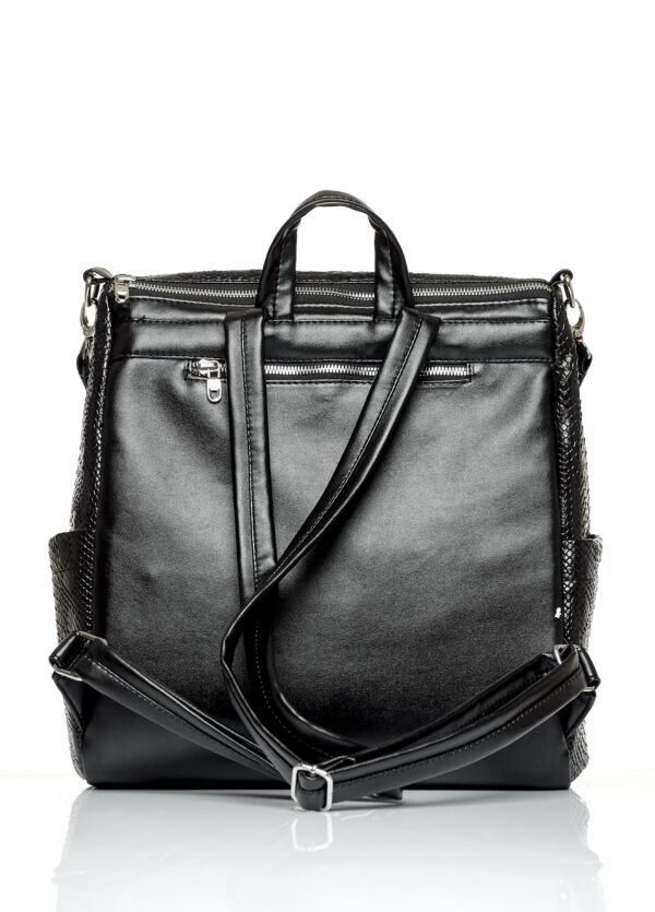 Женский рюкзак-сумка Sambag Trinity крокодил черный