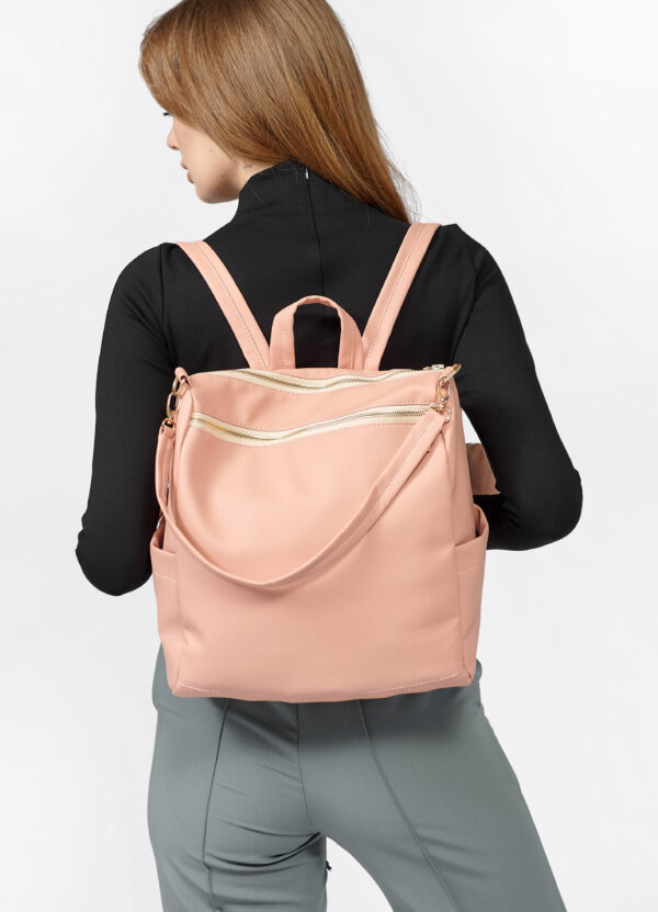 Женский рюкзак-сумка Sambag Trinity пудровая