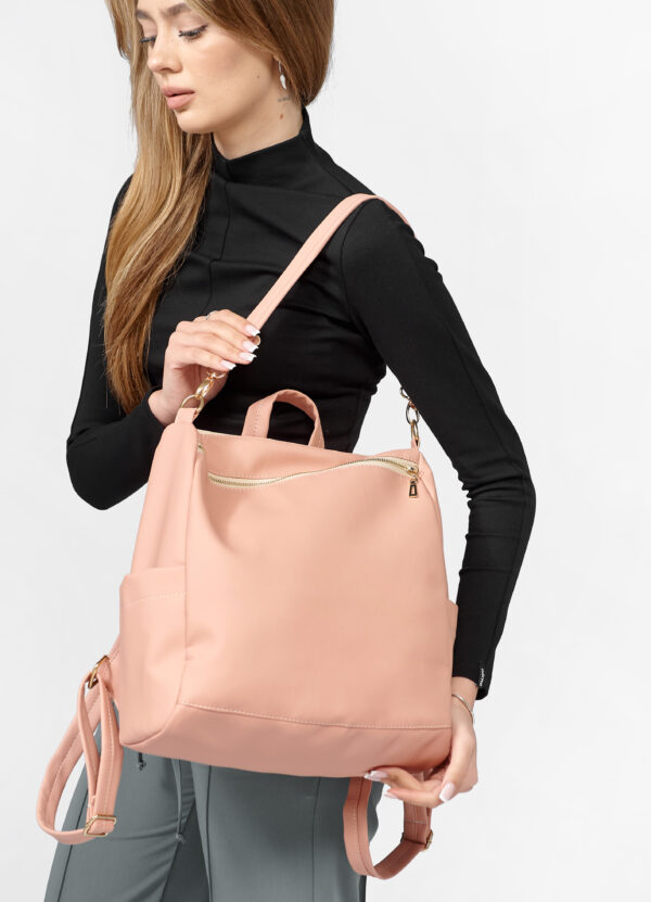 Женский рюкзак-сумка Sambag Trinity пудровая