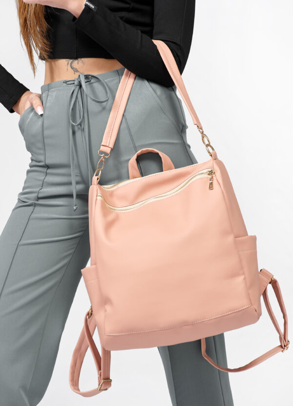 Женский рюкзак-сумка Sambag Trinity пудровая