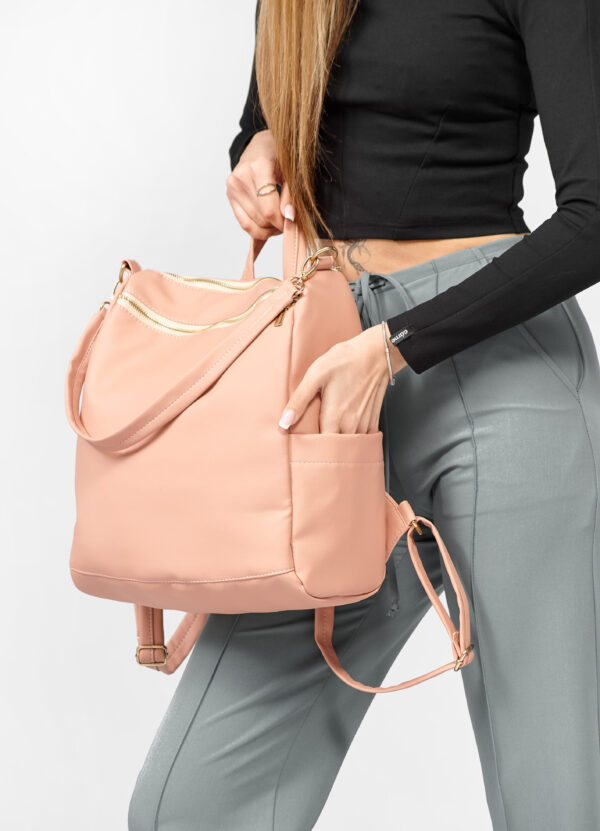 Женский рюкзак-сумка Sambag Trinity пудровая