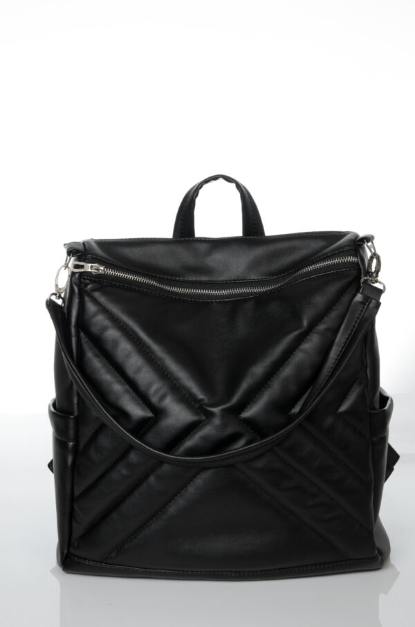 Рюкзак-сумка женская Sambag Trinity строченая черная