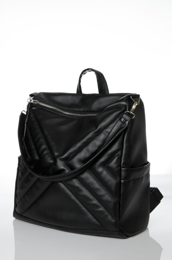 Рюкзак-сумка женская Sambag Trinity строченая черная