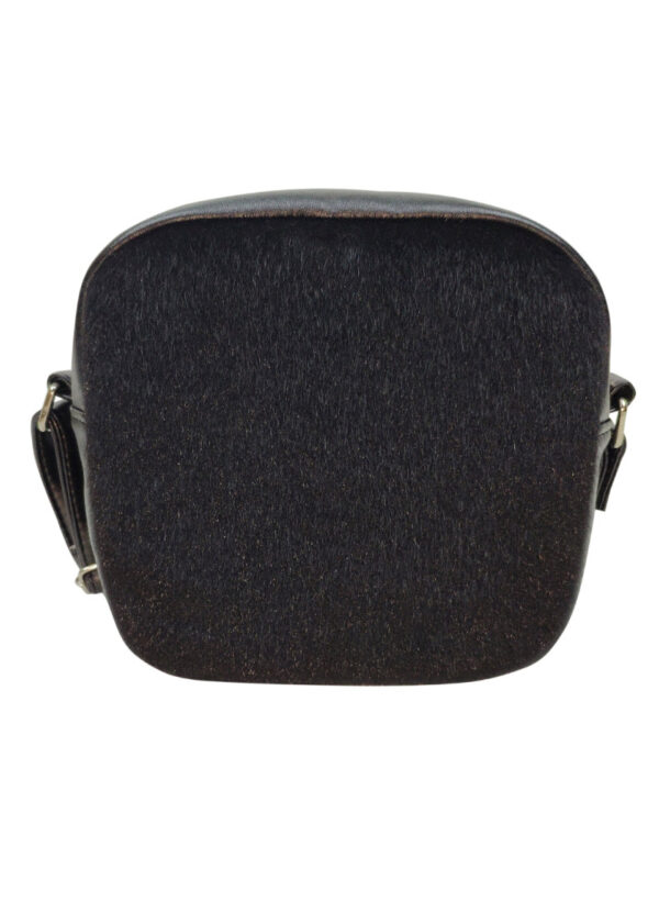 Сумка кросс-боди женская квадратная Sambag Bale SQS с мехом черная