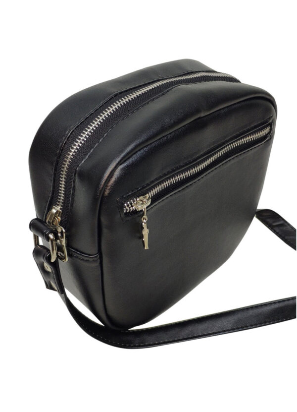 Сумка кросс-боди женская квадратная Sambag Bale SQS с мехом черная