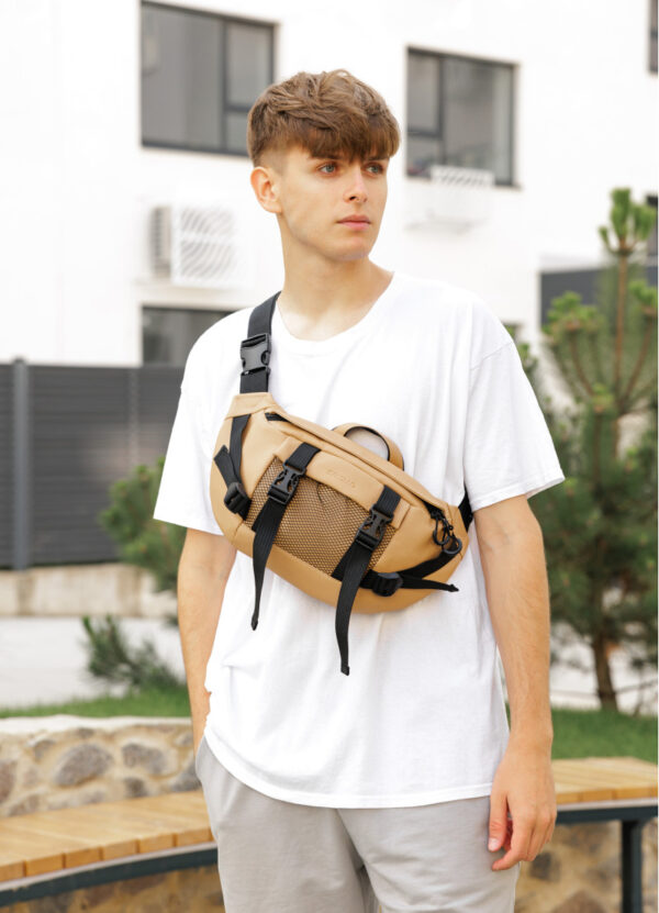 Сумка-бананка мужская Sambag Dynamicdart бежевая