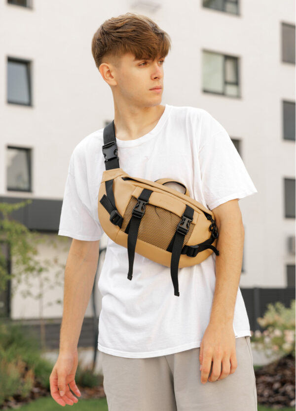 Сумка-бананка мужская Sambag Dynamicdart бежевая