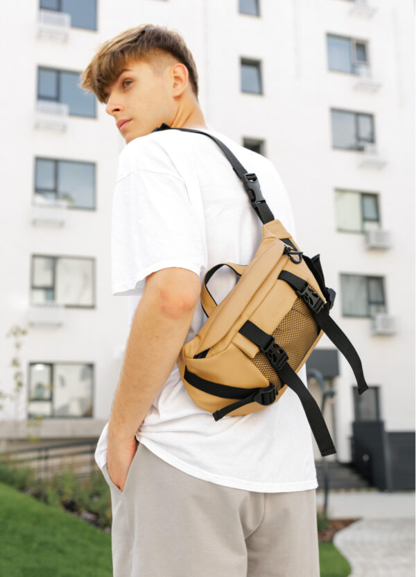 Сумка-бананка мужская Sambag Dynamicdart бежевая