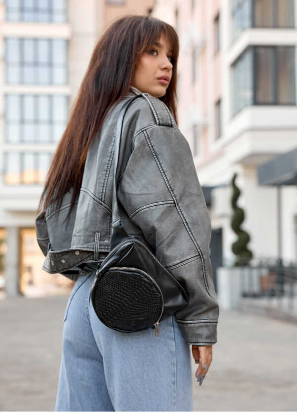 Сумка крос-боді жіноча Sambag Sofi крокодил чорна