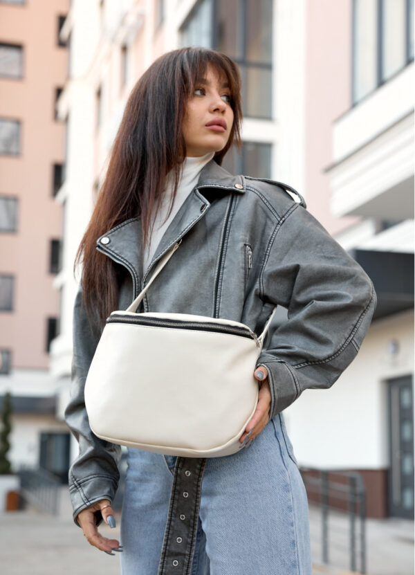 Сумка крос-боді жіноча Sambag Milano молочна