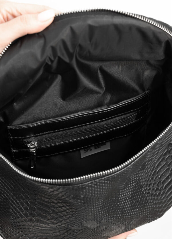 Сумка кросс-боди женская Sambag Milano черная крокодил