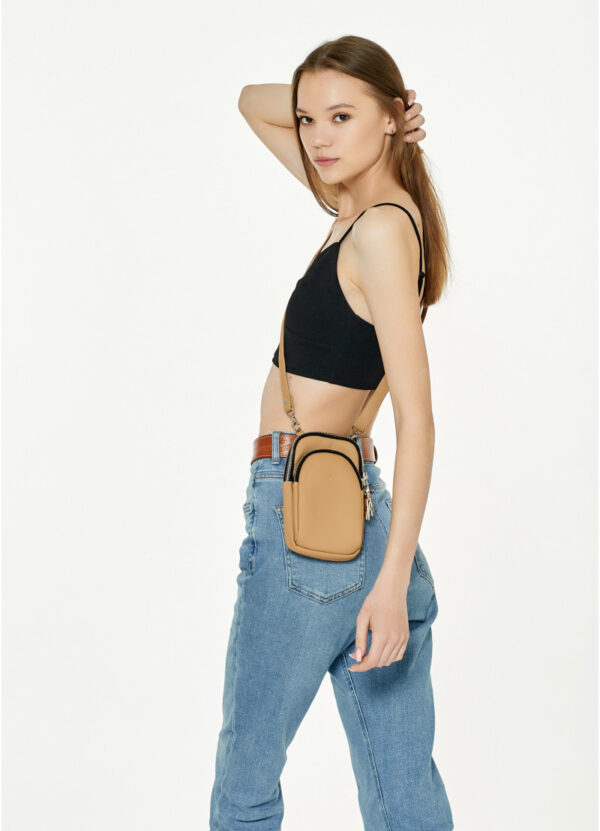 Сумка для телефона женская Sambag бежевая