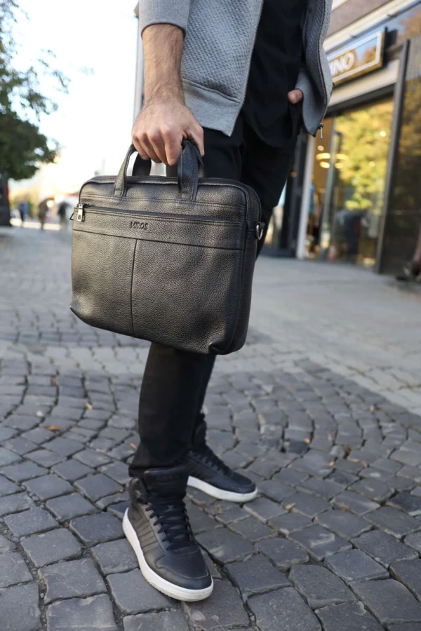 Сумка для ноутбука кожаная Miros Мюнхен черная