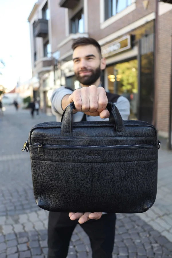 Сумка для ноутбука кожаная Miros Мюнхен черная