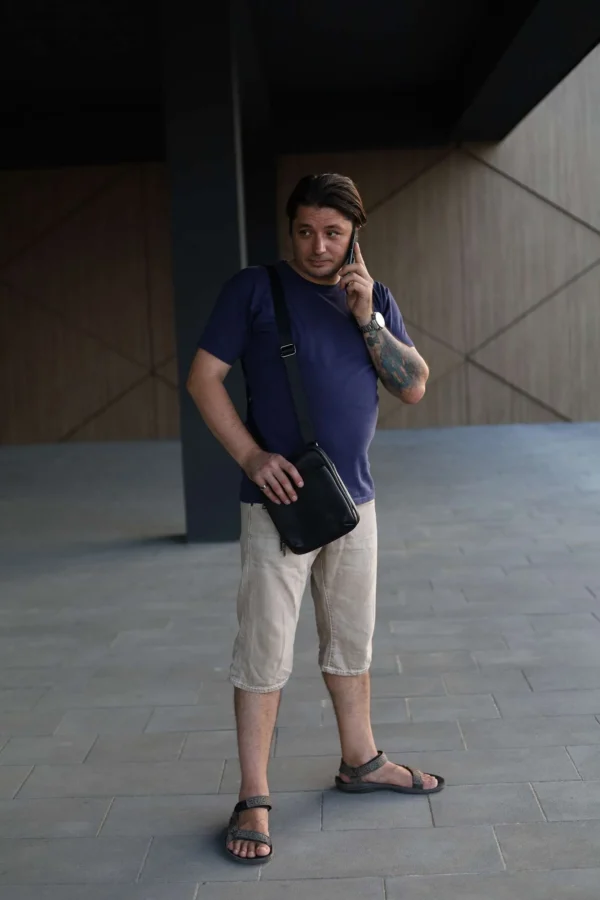 Сумка месенджер чоловіча Miros Антверпен чорна