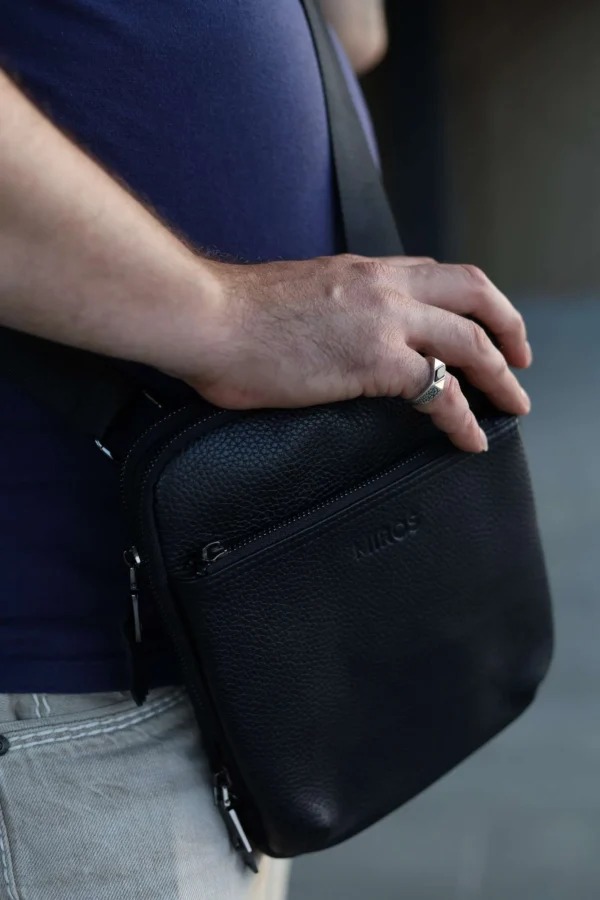 Сумка месенджер чоловіча Miros Антверпен чорна