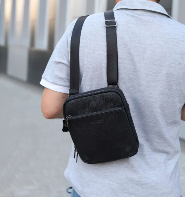 Сумка месенджер чоловіча Miros Антверпен чорна