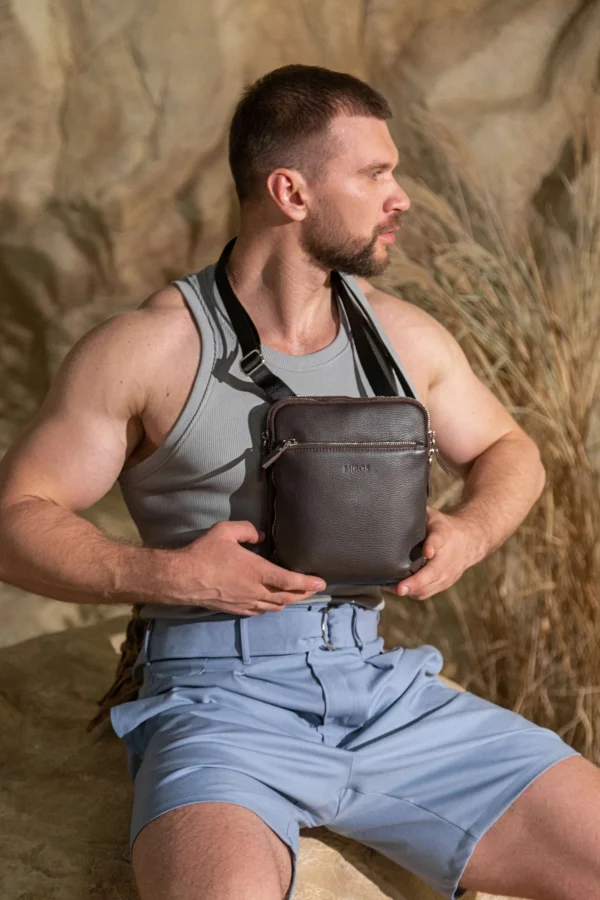 Сумка мужская мессенджер Miros Антверпен коричневая