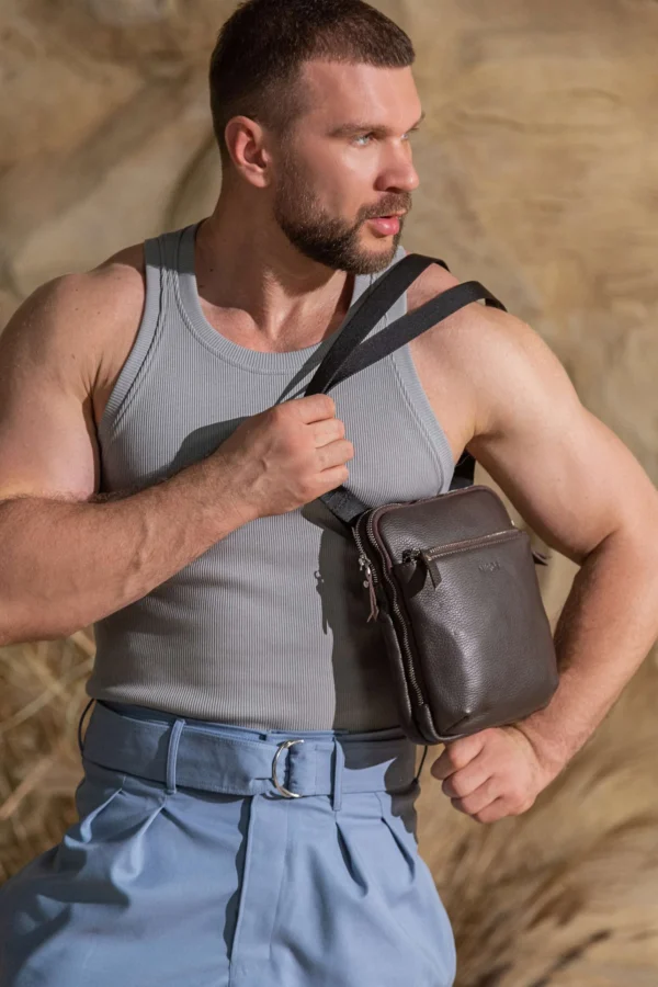 Сумка мужская мессенджер Miros Антверпен коричневая