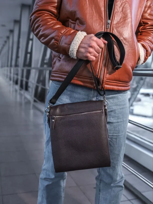 Сумка месенджер чоловіча Miros Лондон коричнева