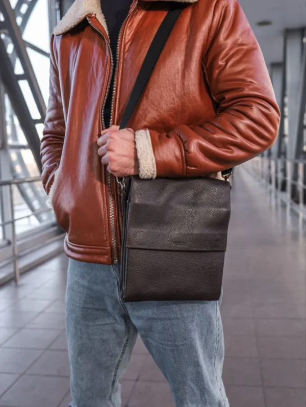 Сумка месенджер чоловіча Miros Лондон коричнева