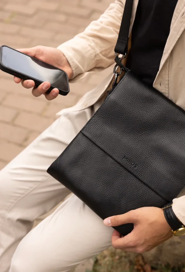 Сумка месенджер чоловіча Miros Лондон чорна