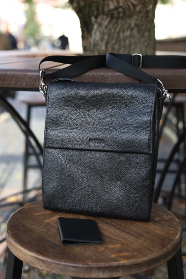 Сумка месенджер чоловіча Miros Лондон чорна