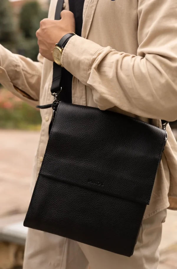 Сумка месенджер чоловіча Miros Лондон чорна