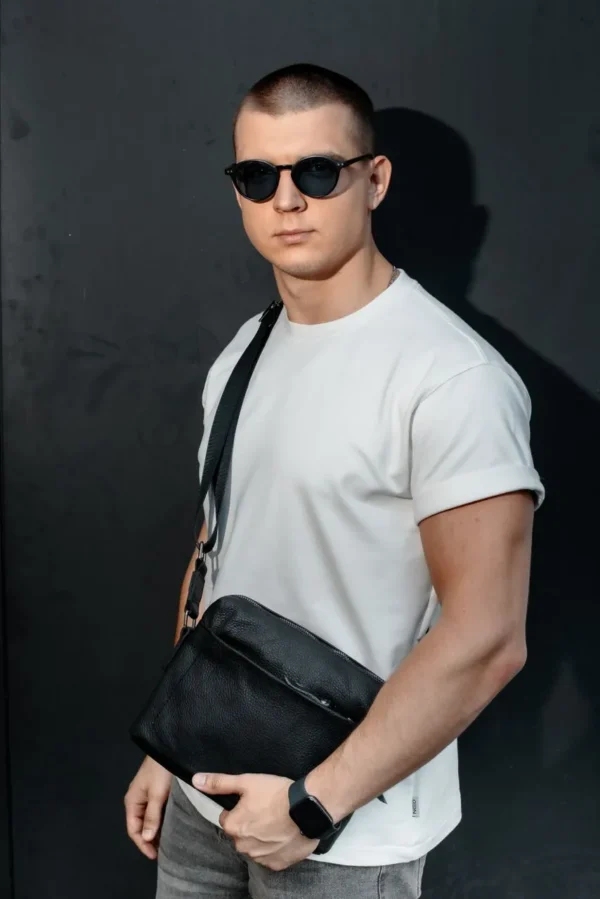 Сумка месенджер чоловіча Skill Slide прямокутна чорна