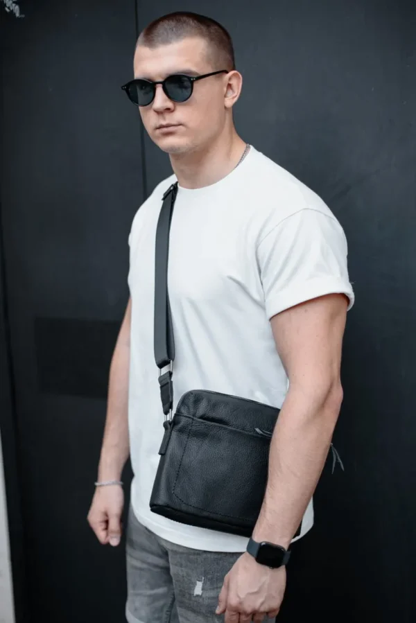 Сумка месенджер чоловіча Skill Slide прямокутна чорна