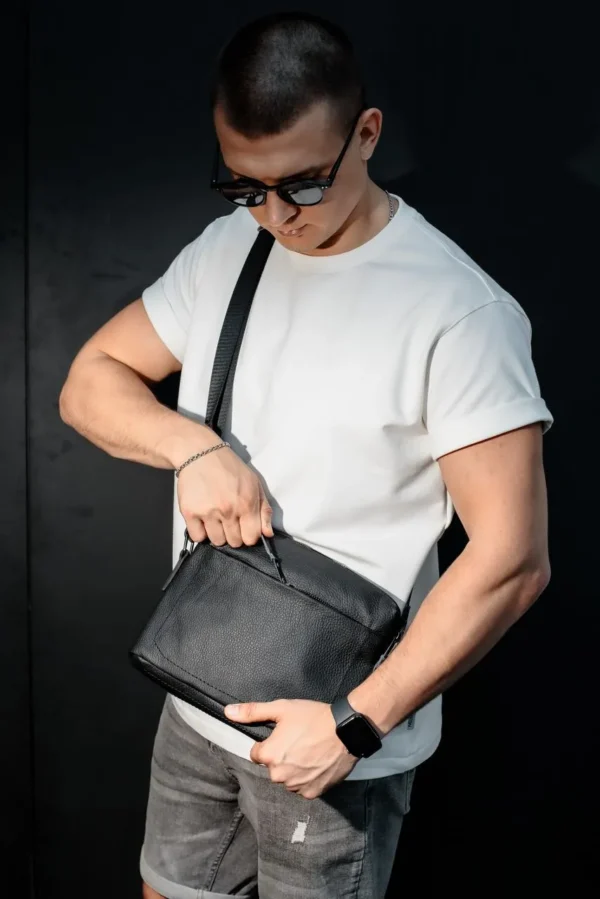 Сумка месенджер чоловіча Skill Slide прямокутна чорна