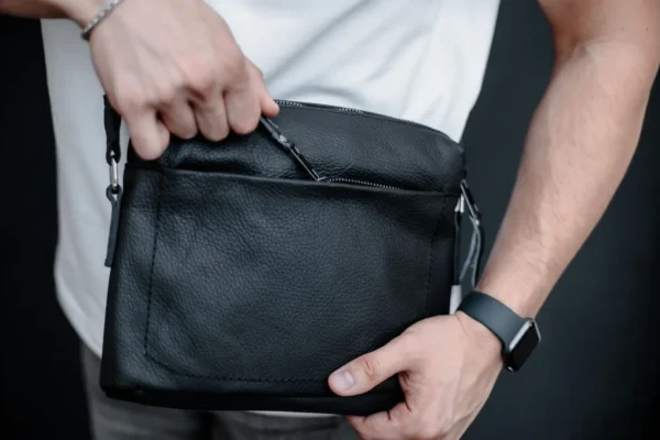 Сумка месенджер чоловіча Skill Slide прямокутна чорна