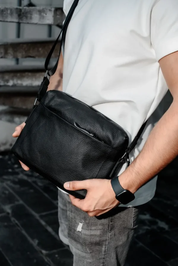 Сумка месенджер чоловіча Skill Slide прямокутна чорна